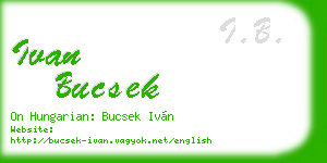 ivan bucsek business card